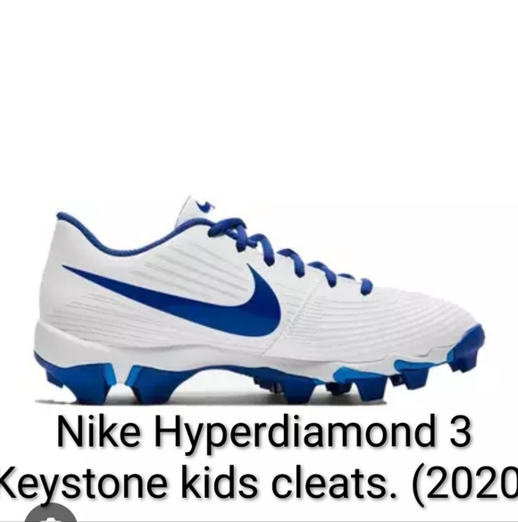 Nike Other - Nike Hyperdiamond 3 White and Blue Kids Cleats (2020) 12c EUC